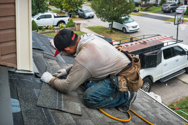 Professional Gutter Installation technician working in Dysart, PA